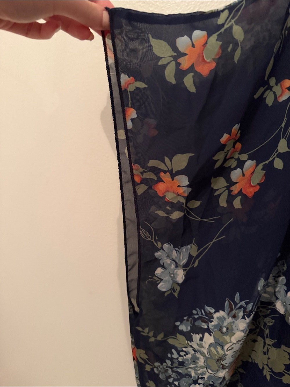 Color Swatch Navy Floral Kimono/Shawl Cover (Size: Medium) - Picture 3 of 5